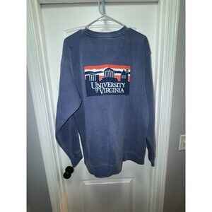 University of Virginia Sweatshirt Medium Blue Garment Dyed UVA Crewneck